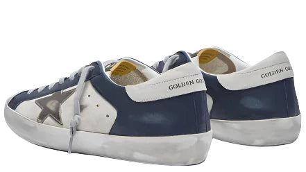 Golden Goose Superstar Double Quarter White Dark Blue Gun Metal
