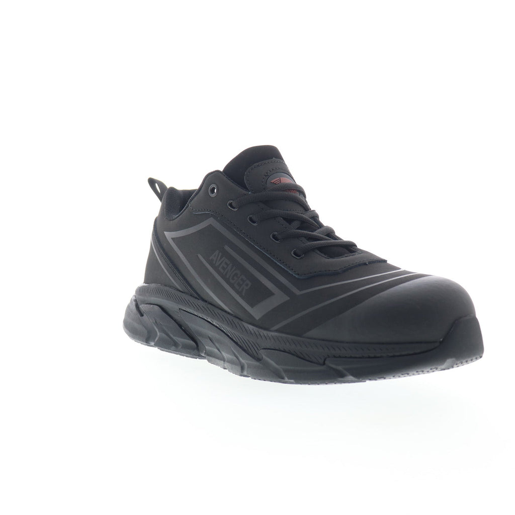 Avenger K4 Aluminum Toe Electrical Hazard SR Mens Black Wide Work Shoes